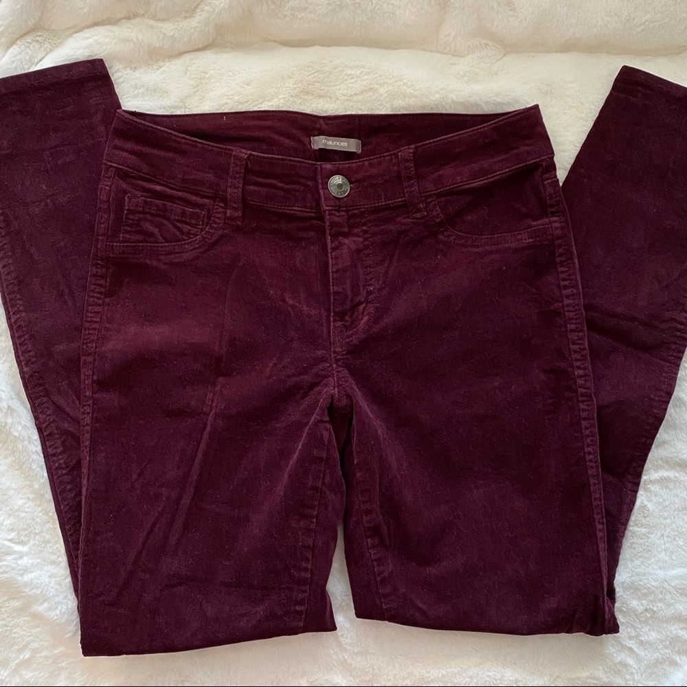 Maroon Maurice’s Corduroy Skinny Jeans